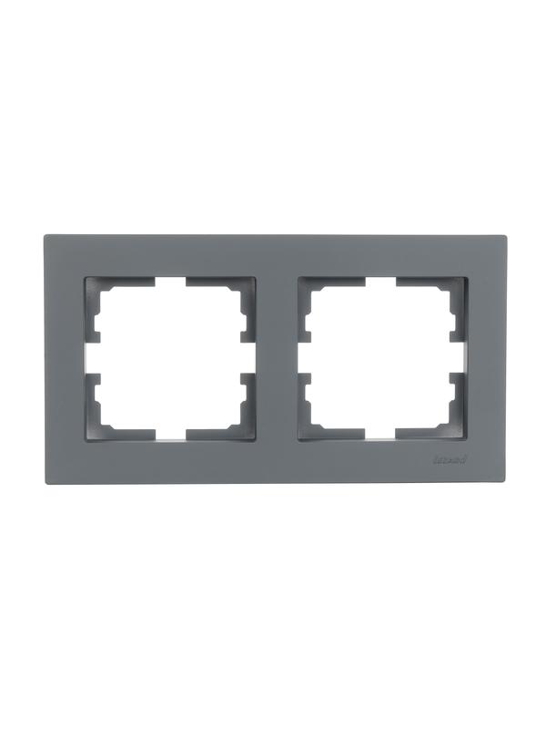 рамка 2-местн. горизонт. vesna графит lezard 742-3400-147 от BTSprom.by