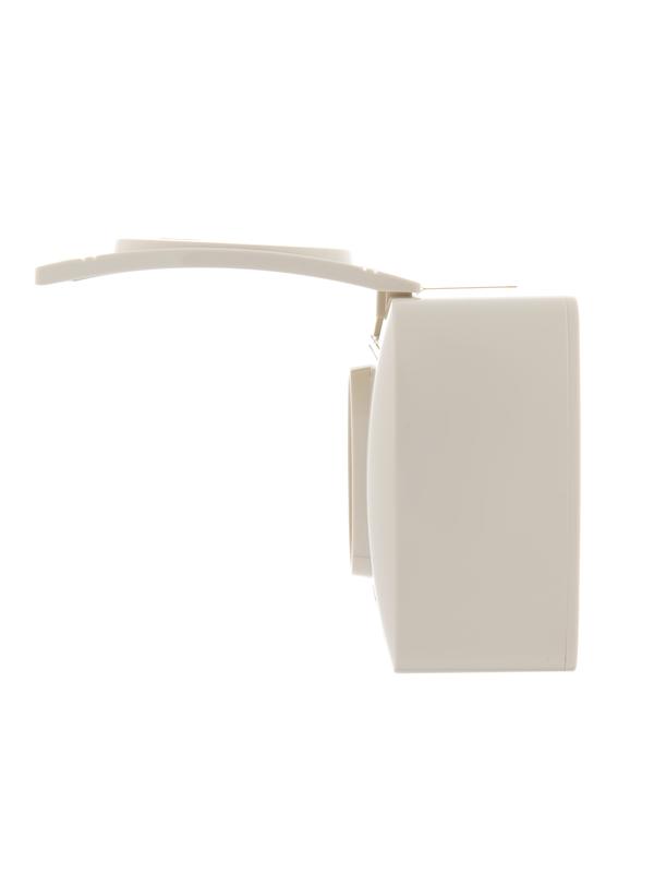  Розетка 1-м ОП Demet с заземл. с защ. крышкой керамика крем. LEZARD 711-0300-123 фото в каталоге от BTSprom.by