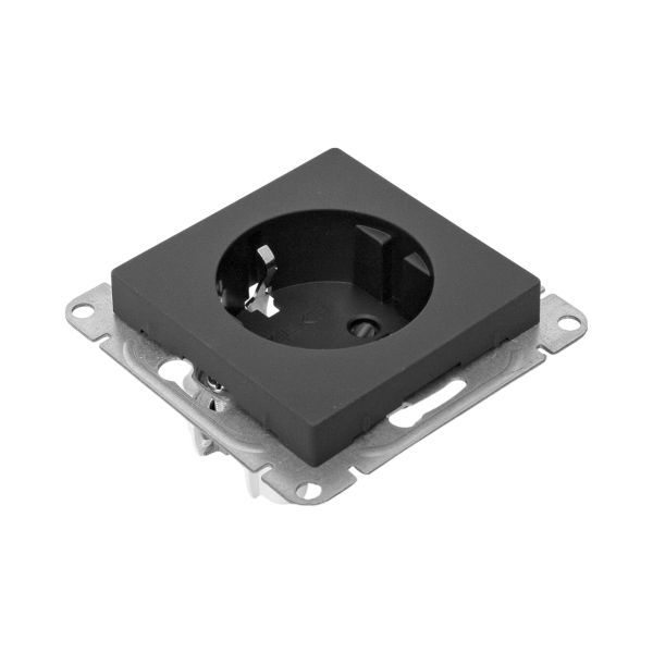  Розетка СП Эпика 16А с заземл. защ. шторки механизм черн. EKF UP1-SOB-111 фото в каталоге от BTSprom.by