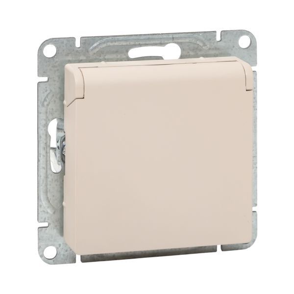 розетка сп эпика 16а ip44 с заземл. защ. шторки с крышкой механизм крем. ekf up1-soi-111-44 от BTSprom.by