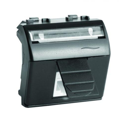 розетка компьютерная 1-м сп 2мод. brava rj45 кат.5e черн. dkc 77655n от BTSprom.by