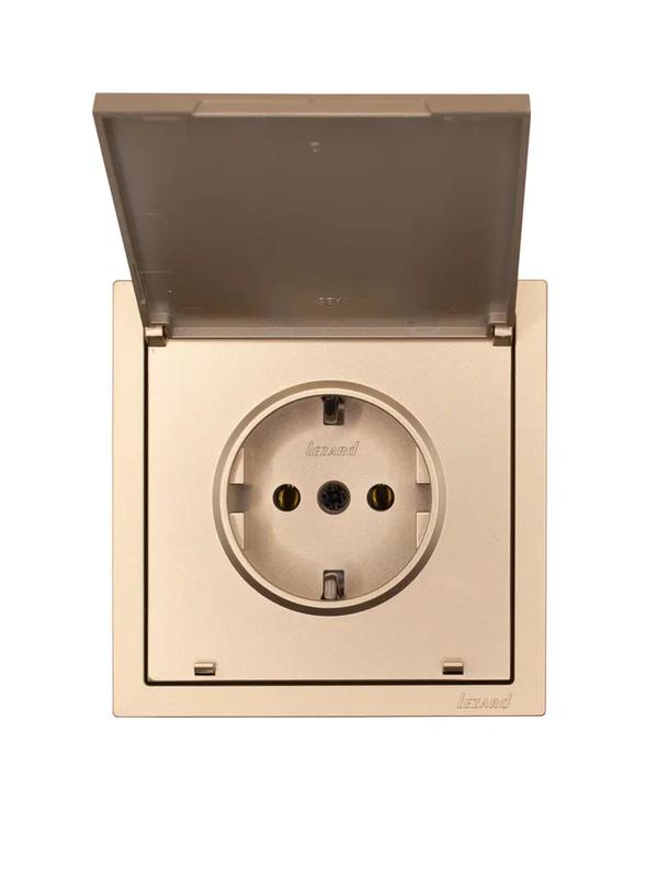  Розетка 1-мест. с/з с крышкой ПБТ СП ZIMA IP20 16А безвинт. зажим зол. LEZARD 704-3688-123BQC фото в каталоге от BTSprom.by