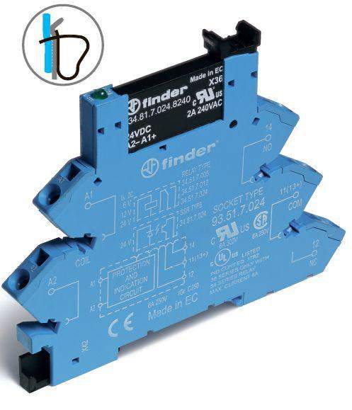 модуль интерфейсный (сборка 34.81.7.024.7048 + 93.51.7.024) твердотельное реле выход 01а (48в dc) 24в dc ip20 безвинт. клеммы (пружинный зажим) finder 389170247048 от BTSprom.by