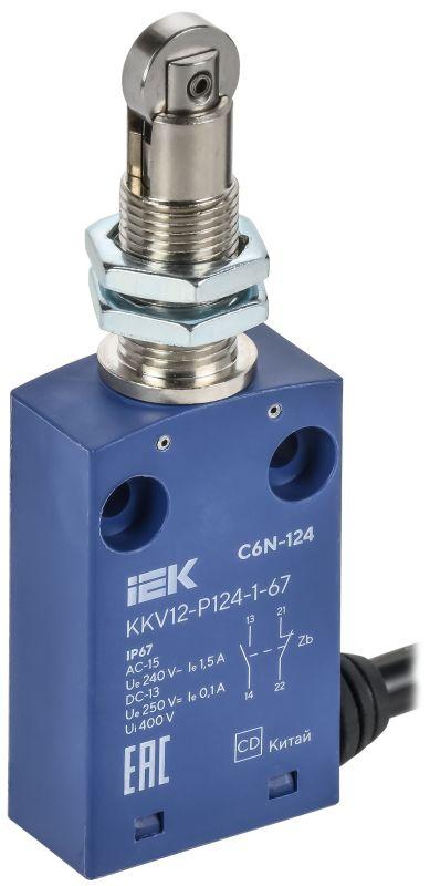 выключатель концевой c6n-124 ip67 толкатель с нажимным роликом резьбовое крепление iek kkv12-p124-1-67 от BTSprom.by