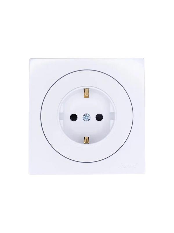  Розетка 1-м OSEN IP20 16А с защ. шторками ПБТ бел. LEZARD 743-0288-124B фото в каталоге от BTSprom.by