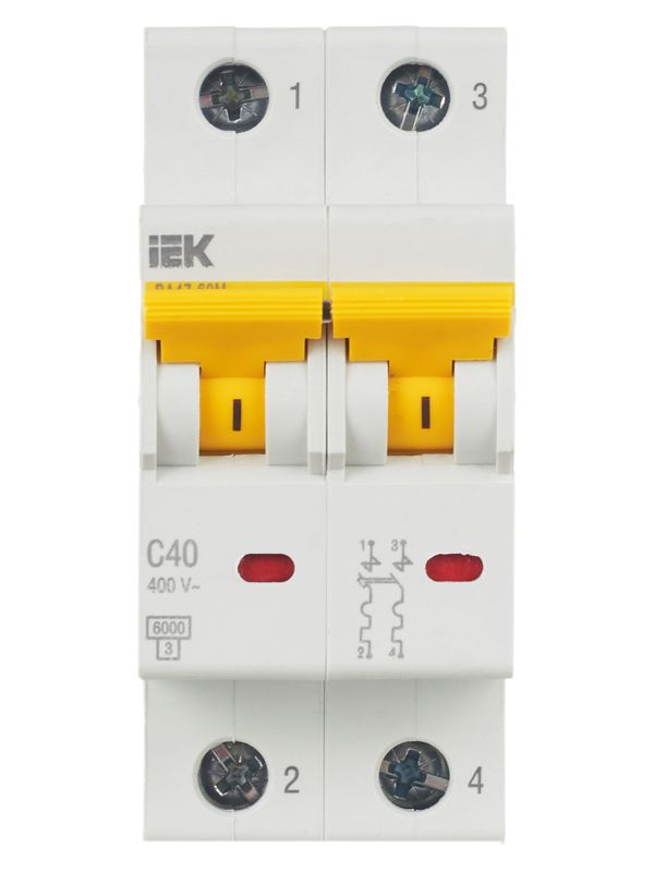  Выключатель автоматический модульный 2п C 40А 6кА ВА47-60M KARAT IEK MVA31-2-040-C фото в каталоге от BTSprom.by