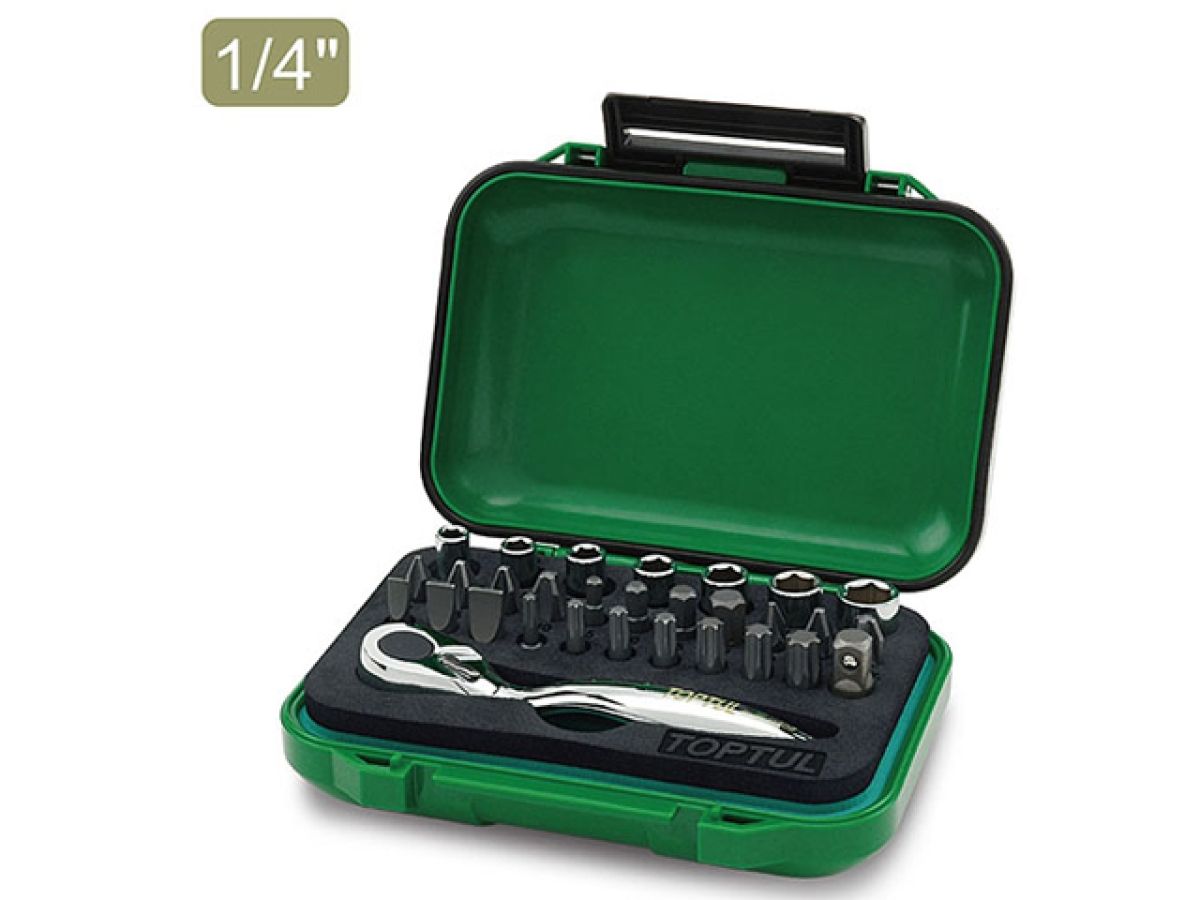 набор головок и бит mini 30предм. 1/4" toptul gabw3001 от BTSprom.by