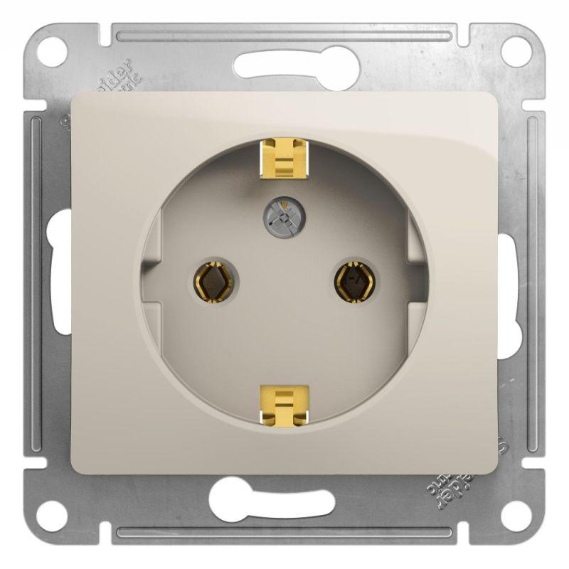 розетка 1-м сп glossa 16а ip20 250в с заземл. механизм молочн. se gsl000943 от BTSprom.by