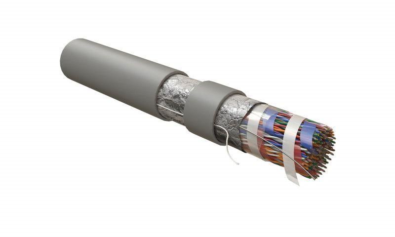 кабель витая пара f/utp кат.3 100 пар 24 awg ож solid экран-фольга lszh нг(с)-hf futp100-c3-s24-in-lszh-gy сер. hyperline 47355 от BTSprom.by