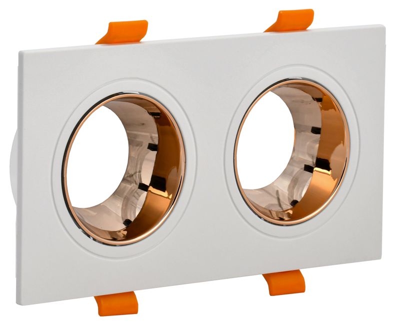 светильник 4108 встраиваемый поворотный 2хgu10 бел./зол. пласт. iek lt-uvb0-4108-gu10-2-k22 от BTSprom.by