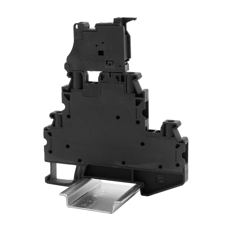 клемма двухуровневая верхний уровень для предохранителя; нижний проходной; винтовой зажим; 4 точки подключения; 4кв.мм dkc tturb-4-hesi от BTSprom.by