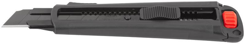  Нож технический 25мм усиленный прорезиненный дополнит. пластиковый прижим профи черн. FIT 10332 фото в каталоге от BTSprom.by