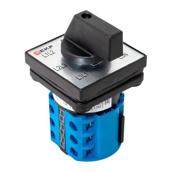  Переключатель кулачковый ПК-1-64 10А для вольтметра IP65 EKF pk-1-64-10-65 фото в каталоге от BTSprom.by