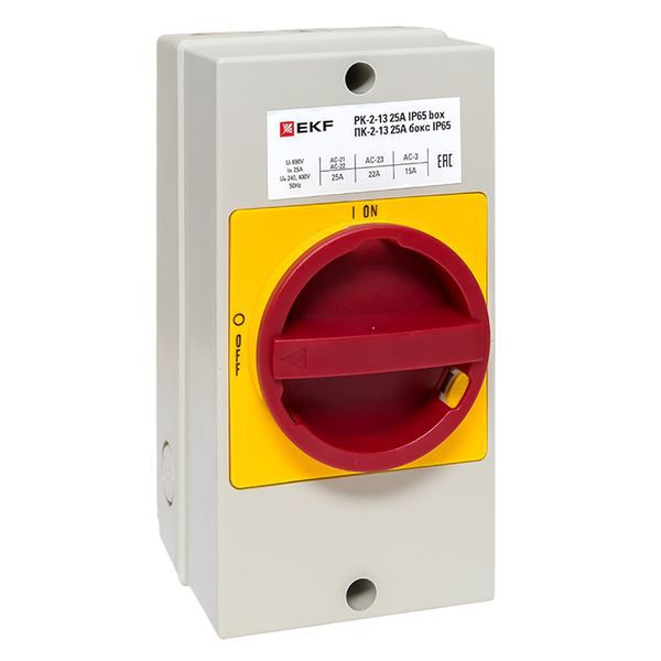 переключатель кулачковый пк-2-13 25а 3п "вкл-выкл" с блокировкой в боксе ip65 proxima ekf pk-2k-13-25-a65 от BTSprom.by