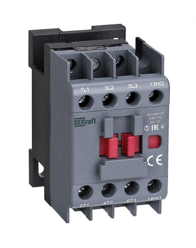 контактор км-102 6а кат. 220в/230в ac 1нз ac-3 ac-4 dekraft 22062dek от BTSprom.by