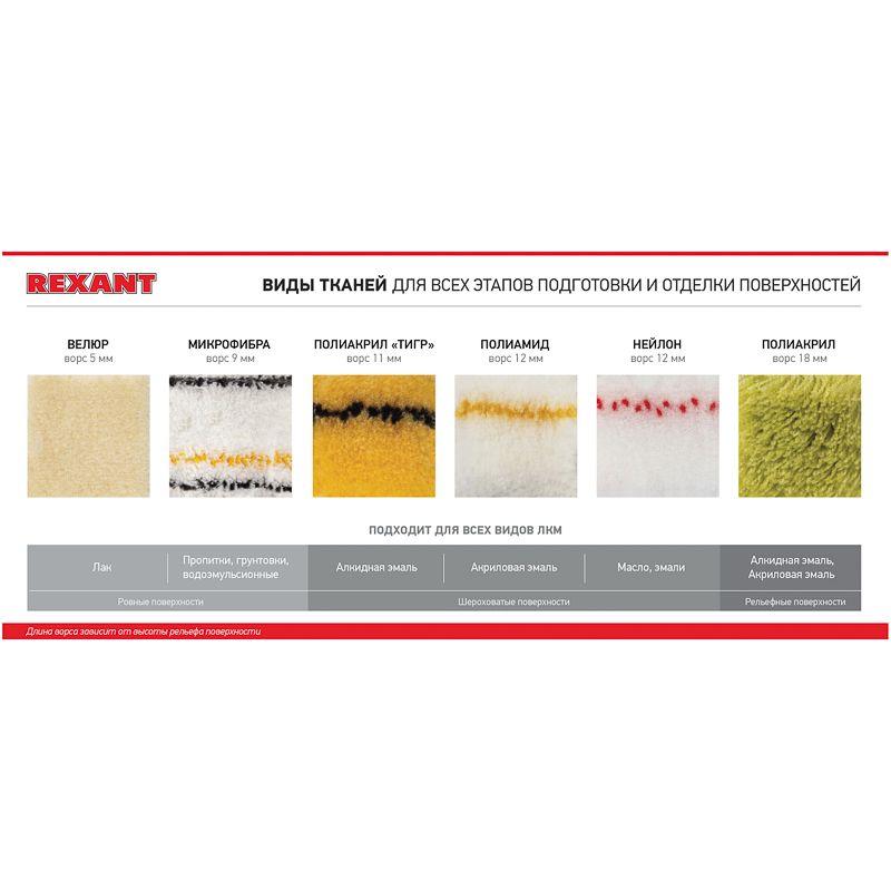  Валик велюр ворс 5мм шир. ролика 240мм d42мм бюгель 6мм Rexant 89-0030 фото в каталоге от BTSprom.by