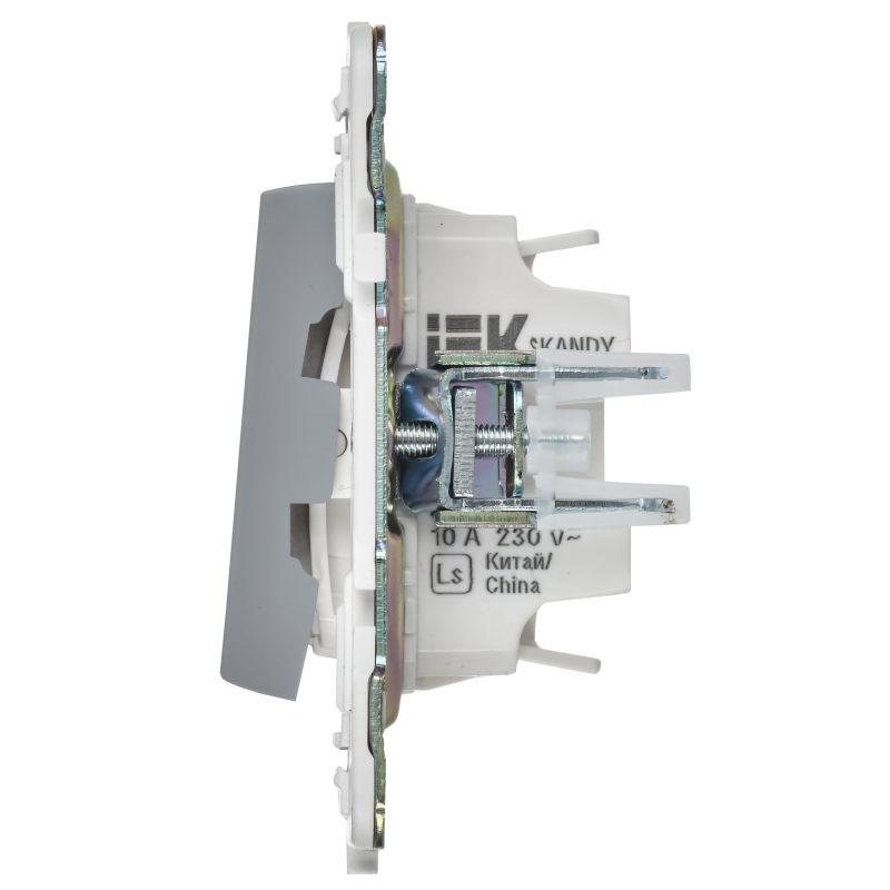  Выключатель проходной 2-кл. SKANDY 10А SK-V10Gr с индикацией сер. IEK SK-V22-1-10-K03 фото в каталоге от BTSprom.by