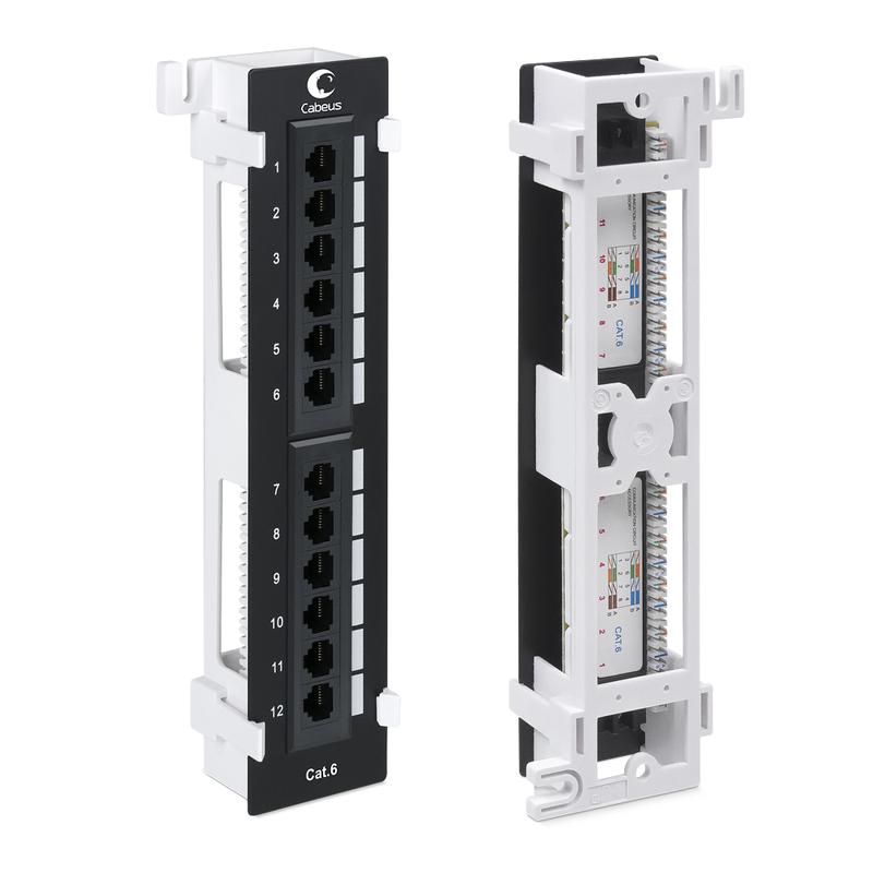 патч-панель настенная 12 портов rj45 кат.6 с подставкой dual idc cabeus 7954c от BTSprom.by