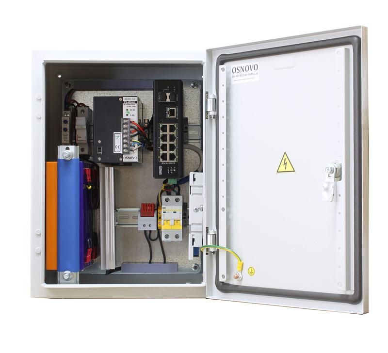 коммутатор уличный os-34tb1(sw-60812/i) с термостабил. и резерв. питанием на базе уличн. станции osnovo os-34tb1 osnovo 13589 от BTSprom.by