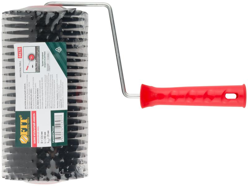  Валик пластиковый игольчатый "Макси" диаметр 116мм высота иглы 28мм 240мм FIT 04170 фото в каталоге от BTSprom.by