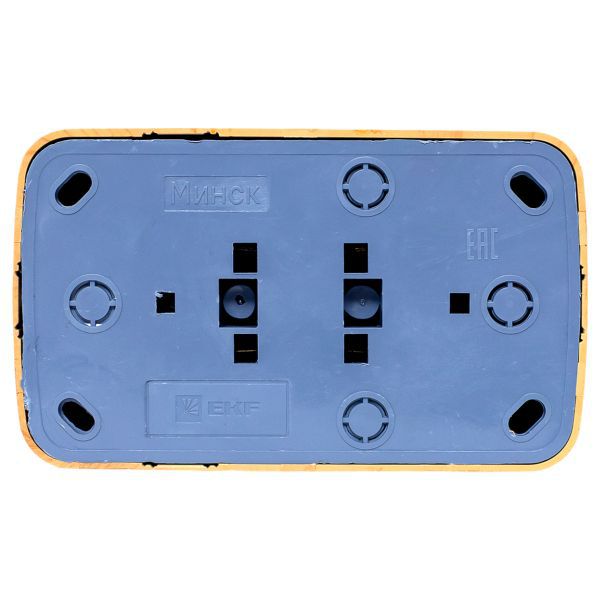  Розетка 2-м ОП Минск 16А IP20 с заземл. свет. дерево EKF EGR16-128-30 фото в каталоге от BTSprom.by