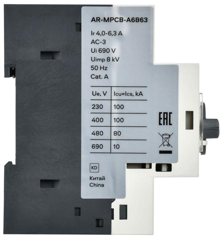  Выключатель автоматический защиты двигателя ARMAT A6 GV3P 4-6.3А IEK AR-MPCB-A6B63 фото в каталоге от BTSprom.by