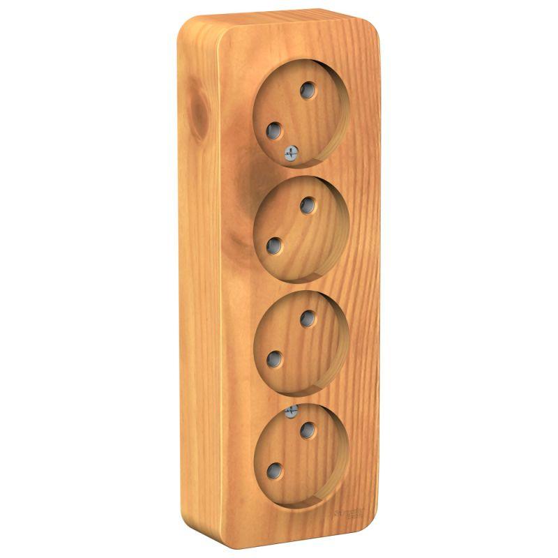 розетка 4-м оп blanca 16а ip20 250в без заземл. без защ. шторок с изолир. пластиной ясень se blnra000415 от BTSprom.by