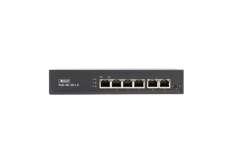 Коммутатор SKAT PoE-4E-2E v.2 PoE Plus 65Вт порты: 4-Ethernet 2-Uplink Бастион 4071 фото в каталоге от BTSprom.by