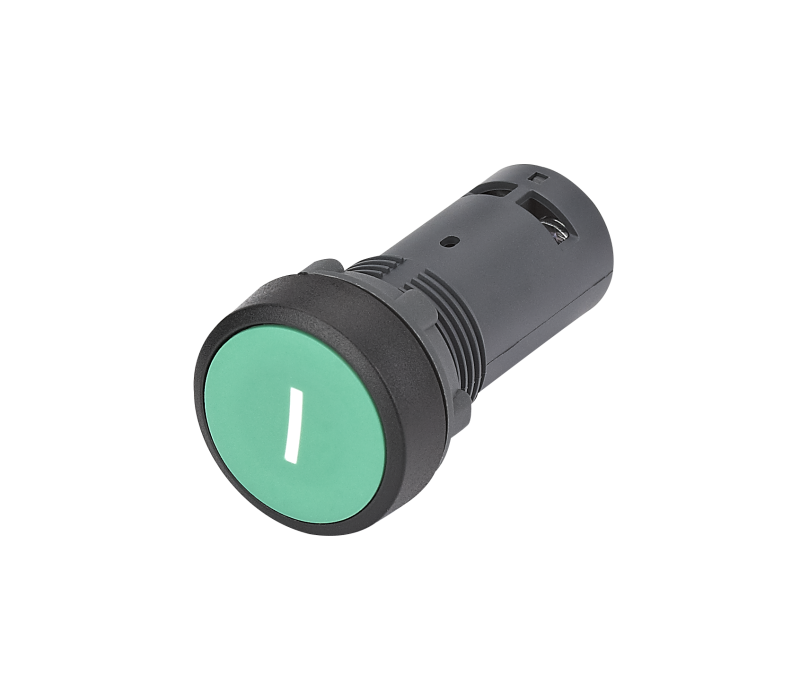 кнопка моноблочная sb7 22мм с возвратом с маркировкой "i" пластик 1но ip65 зел. se sb7na3131 от BTSprom.by
