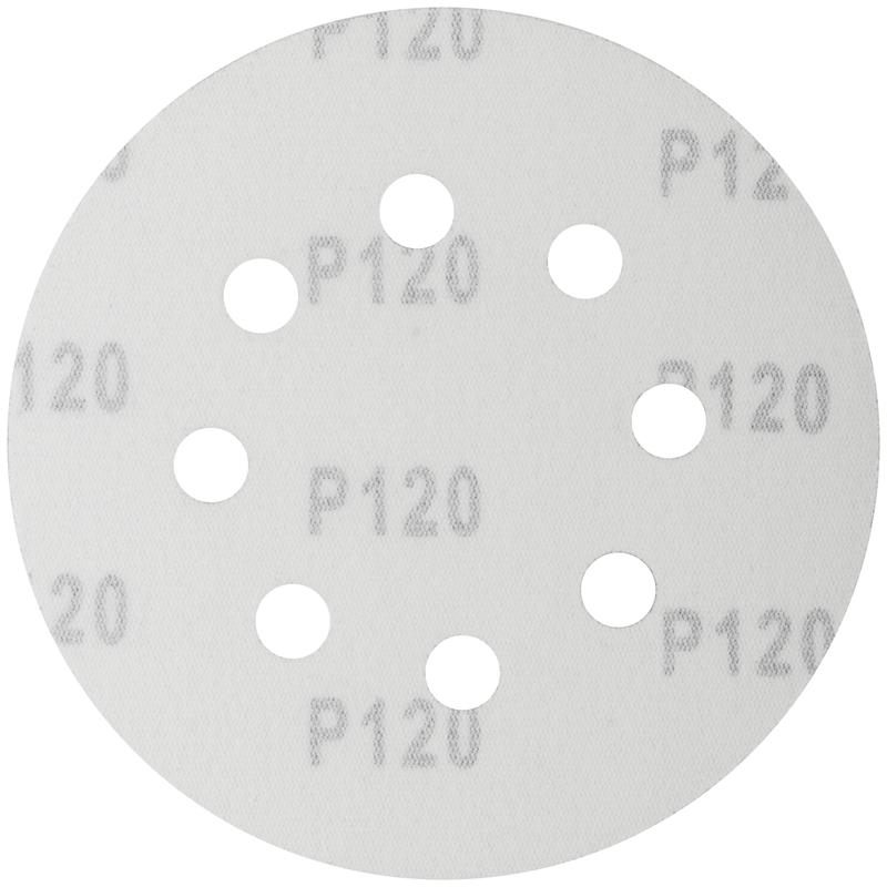  Круг шлифовальный с отверстиями (липучка) алюм./оксид 125мм Р 120 (уп.5шт) FIT 39666 фото в каталоге от BTSprom.by