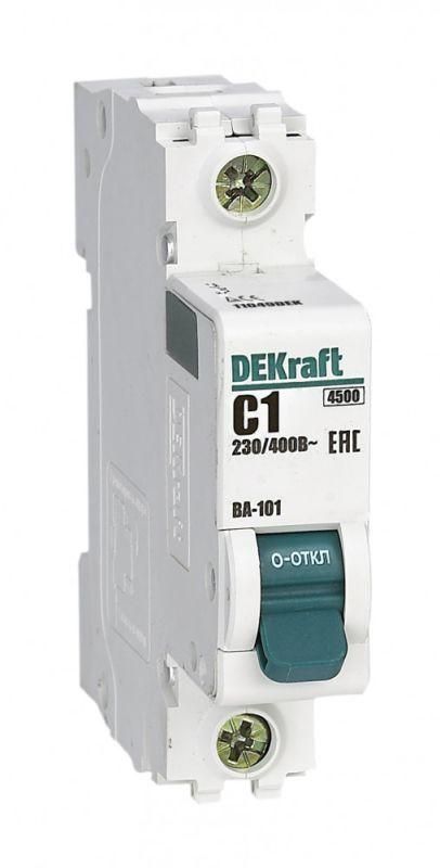 выключатель автоматический модульный 1п c 1а 4.5ка ва-101 dekraft 11049dek от BTSprom.by
