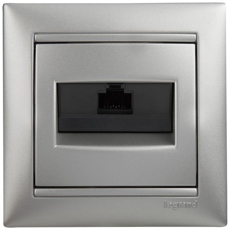  Розетка компьютерная 1-м СП Valena RJ45 кат.6 UTP на захватах механизм алюм. IEK 770246 фото в каталоге от BTSprom.by