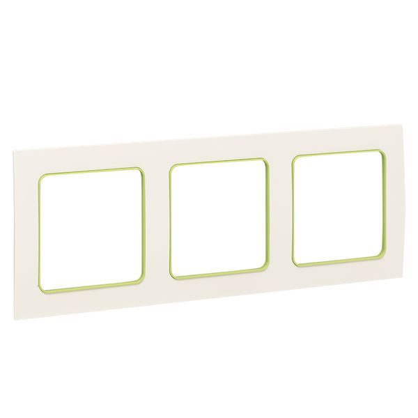  Рамка 3-м Стокгольм бел. с линией цвета зел. PROxima EKF EAM-G-302-10 фото в каталоге от BTSprom.by