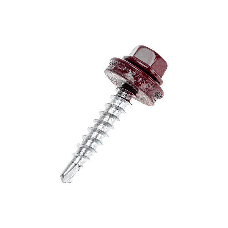 саморез кровельный 4.8х29мм окрашенный ral 3005 короб (уп.250шт) kranz 1203-4829-3 от BTSprom.by