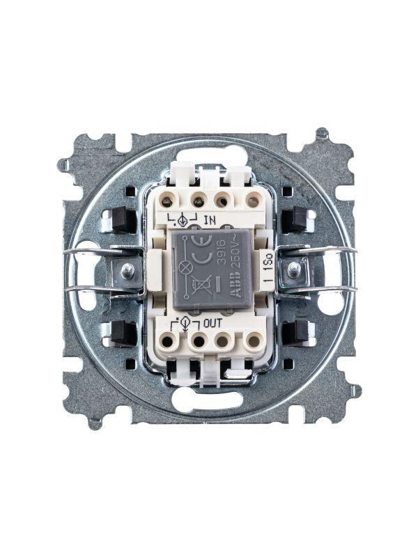  Выключатель 1-кл. СП Levit IP20 с подсветкой сл. кость/бел. ABB 2CHH590146A6017 фото в каталоге от BTSprom.by