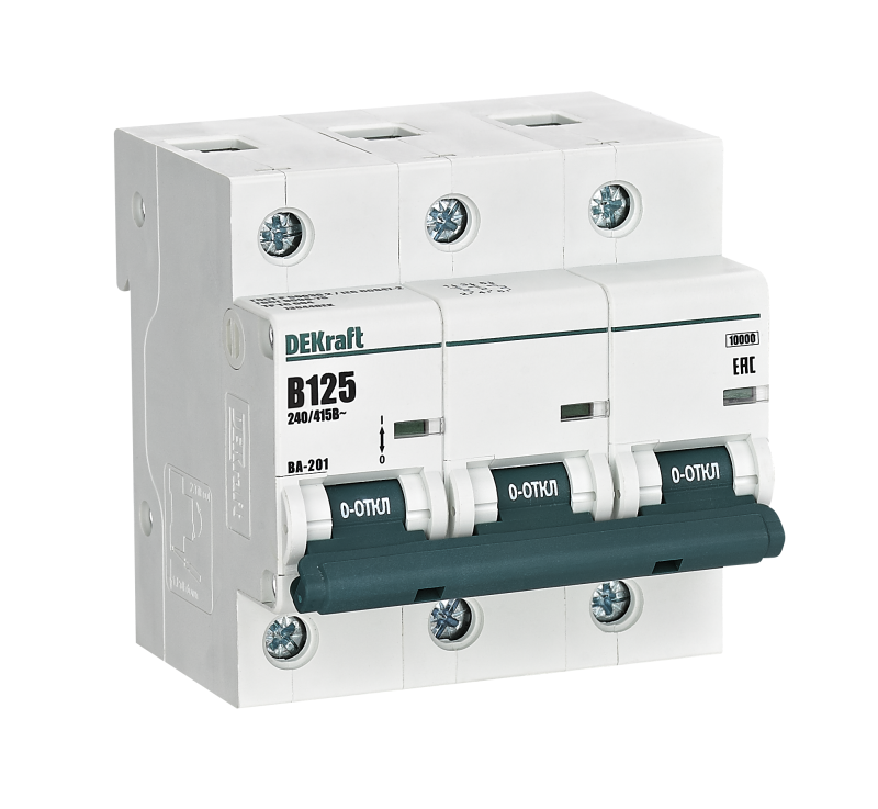 выключатель автоматический 3п b 125а 10ка ва-201 dekraft 13044dek от BTSprom.by