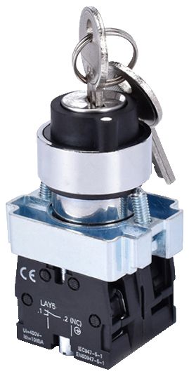 переключатель lay5-bg33 2но на 3 положения замок с ключом i-o-ii d22мм хром электротехник et012095 от BTSprom.by