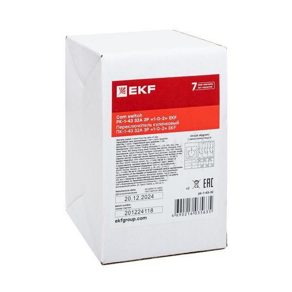  Переключатель кулачковый ПК-1-43 3П 32А "1-0-2" EKF pk-1-43-32 фото в каталоге от BTSprom.by