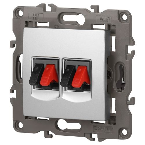  Розетка аудио 2мод. 14-3112-03 Elegance алюм. ЭРА Б0034328 фото в каталоге от BTSprom.by