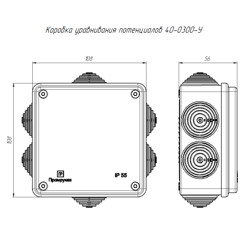  Коробка уравнивания потенциалов ОП 40-0300-У 100х100х50 Промрукав 40-0300-У фото в каталоге от BTSprom.by
