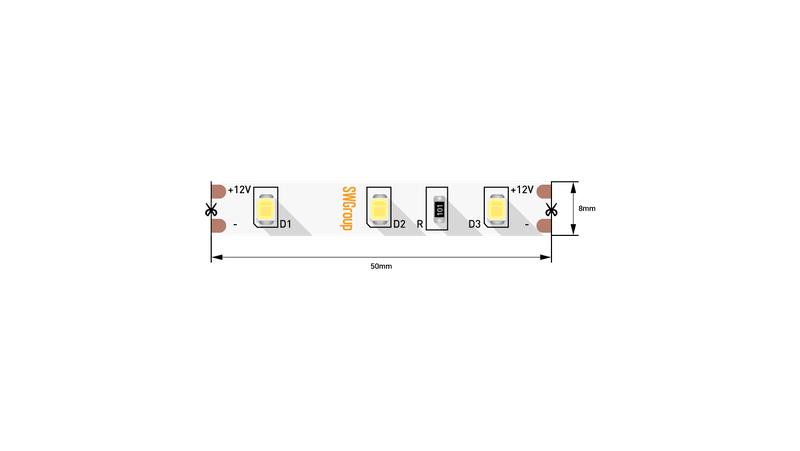 лента светодиодная стандарт 2835 60led/м 4.8вт/м тепл. бел. 12в ip20 со скотчем 3м (уп.5м) swg standard 00-00007259 от BTSprom.by