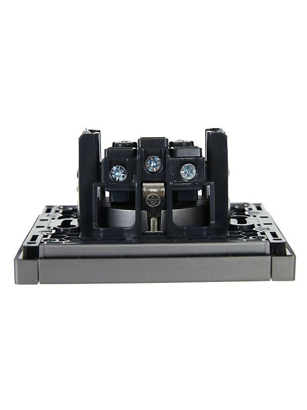  Розетка СП FORTE&PIANO FP515 16А с заземл. защ. шторки винт. крепл. сталь IEK FP-R14-16-K46 фото в каталоге от BTSprom.by