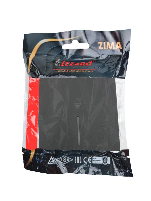  Кнопка звонка с индик. СП ZIMA IP20 безвинт. зажим черн. бархат LEZARD 704-4288-108QC фото в каталоге от BTSprom.by