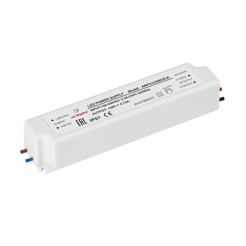 блок питания arpv-lv48035-a 48в 0.8а 36вт ip67 пластик arlight 019503(1) от BTSprom.by