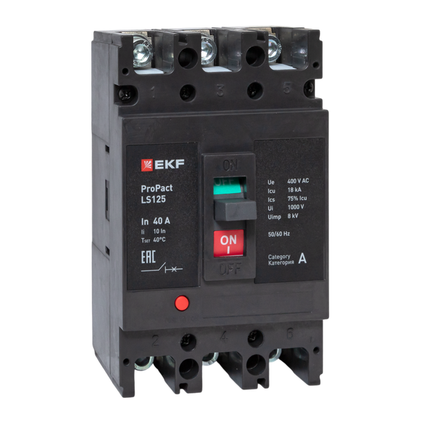 выключатель автоматический 3п 40а 18ка ls125 propact ekf mccb-125-18-3-40-ls от BTSprom.by