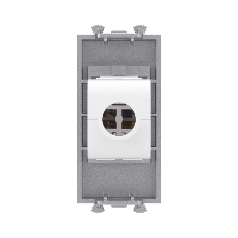  Розетка компьютерная 1мод. Avanti "Закаленная сталь" RJ45 кат.5E без шторок модульная механизм DKC 4404661 фото в каталоге от BTSprom.by