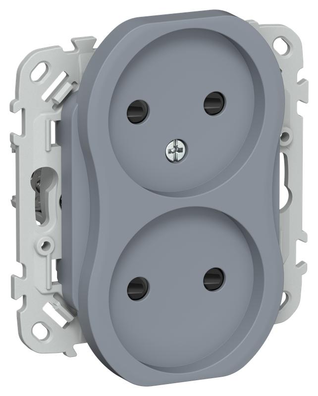розетка 2-м сп flite рсш02-1-флм 10а без заземл. с защ. шторками безвинтовое крепление механизм маренго iek fi-r23-10-1-k35 от BTSprom.by