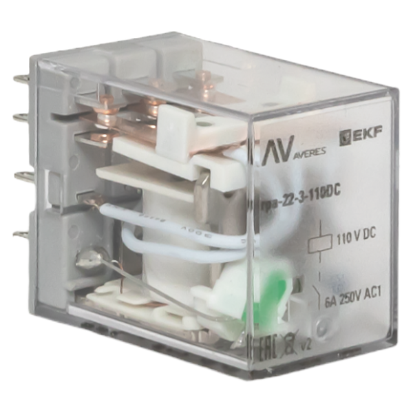 реле промежуточное rpa 22/3 6a 110в dc averes ekf rpa-22-3-110dc от BTSprom.by