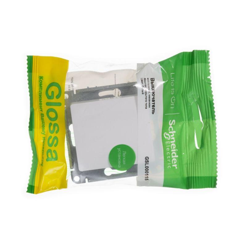 кнопка нажимная 1-кл. сп glossa 10а ip20 (сх. 1) 10ax механизм бел. se gsl000115 от BTSprom.by