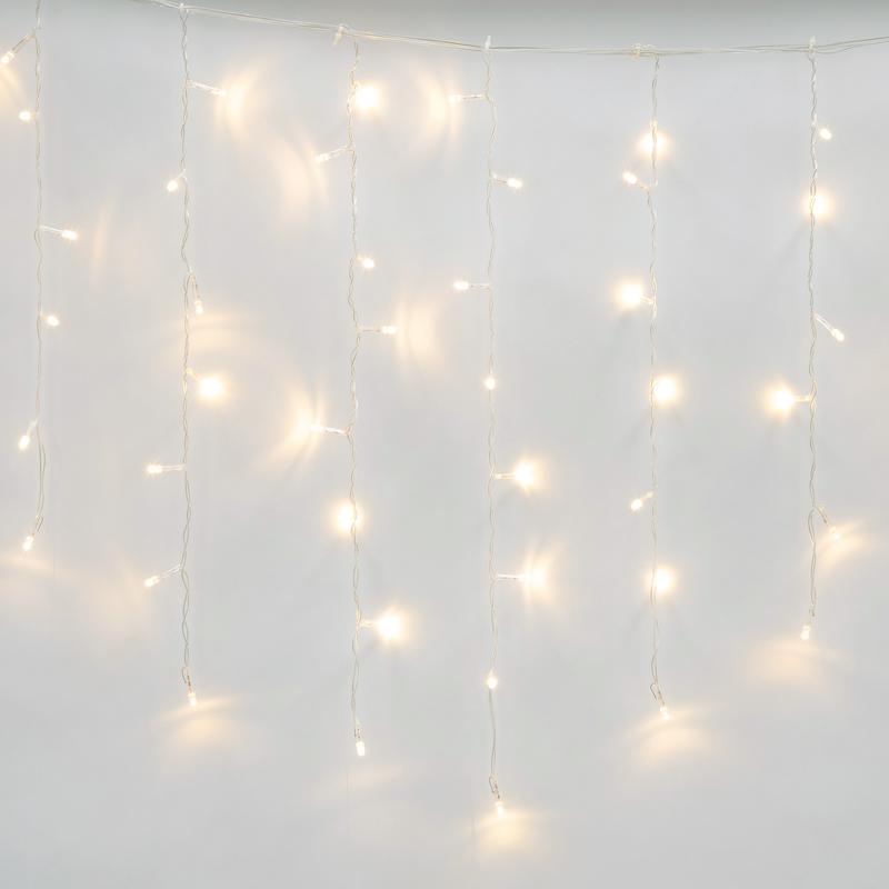 гирлянда светодиодная "бахрома" uld-b20007-480/dta/rc warm white ip44 20м 480led тепл. бел. с пультом провод прозр. uniel ul-00008560 от BTSprom.by